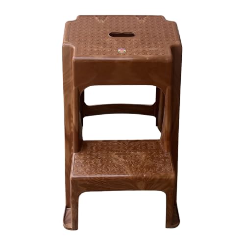 Image of SkyGlamour Cello 2-Step Heavyduty Plastic Multi Purpose Stool For Home,Office And Kitchen Use| Color: Sandalwood; Pack Of 1