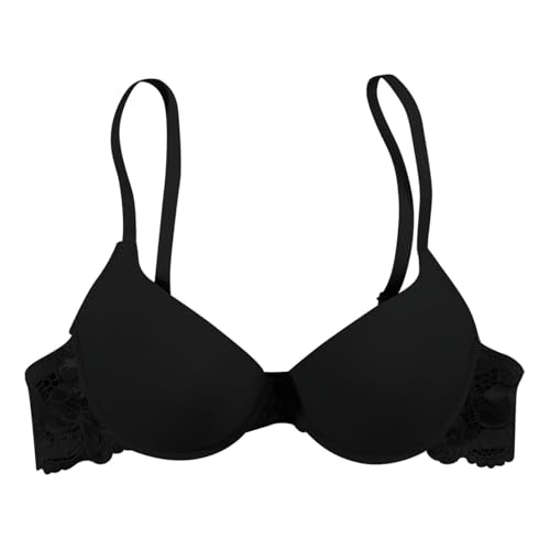 Sujetador liso con detalles de encaje refinado diseño moda mujer 7