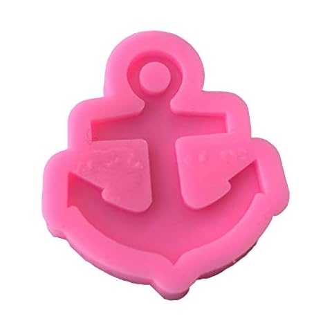 Anchor Shaped Silicone Molds Keychain with Hole Pendant Clay Mold for DIY Cake Topper Decoration or Homemade Chocolate Gummy Candy Fondant Dessert Cover