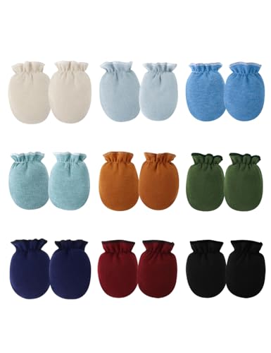 Image of ZURLEFY Cute Baby Mittens Newborn, No Scratch Baby Boy Mittens, Baby Girl Hat Gloves for Toddlers, Infant, Newborn