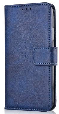 Image of Perkie Matte Finish Vintage Wallet Case for Motorola Moto G54 5G PU Leather Flip Case Kick Stand with Magnetic Closure Flip Cover for Motorola Moto G54 5G (Navy Blue)
