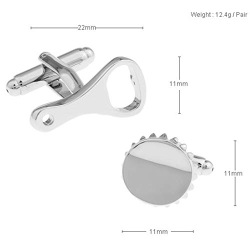 KnBoB Mancuernas silver con abridor de botellas miniatura 5