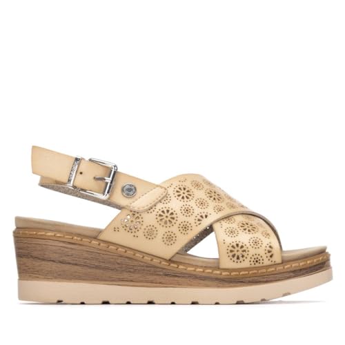 REFRESH - Sandalia Mujer Beige - Calzado Cómodo y Versátil - Moda casual - Modelo 17516302 (Talla 38)