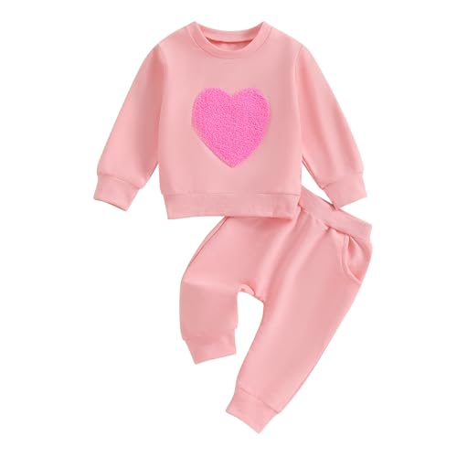 Geagodelia Completi Bambini Felpa a Maniche Lunghe Autunno Stampa Cuore