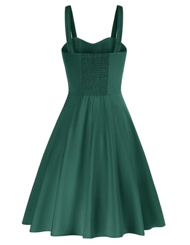 Image of Belle Poque Vintage Floral Dress for Women 2026 Summer A-line Sleeveless Flowy Midi Elegant Wedding Guest Cocktail Dress