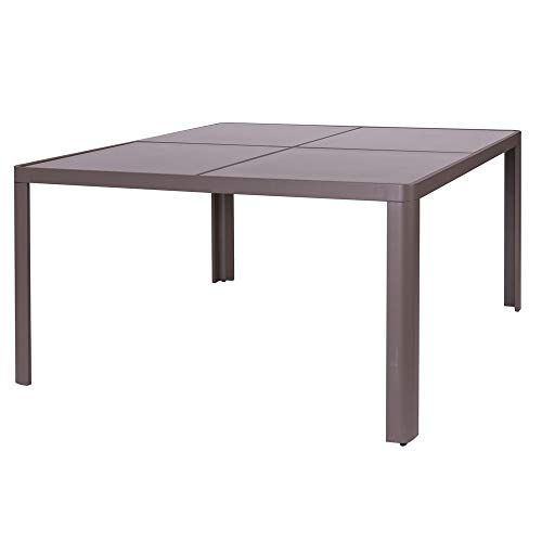 Table salle à manger en Aluminium Marron pour terrasse et jardin Garden – Lola Home