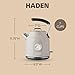 Haden Dorset 1.7 Liter Stainless Steel Electric Kettle, Hot Water Kettle with 360-Degree Base and Auto Shutoff, Putty & Chrome