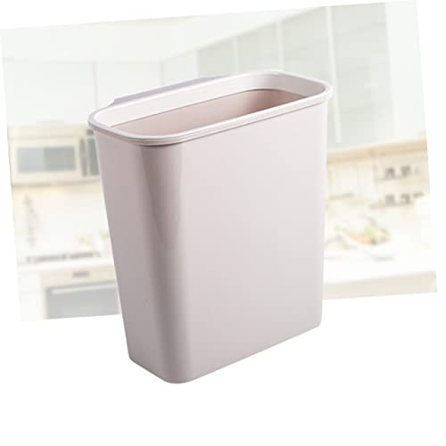 Caneca de basura rectangular beige para cocina miniatura 6