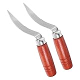 ERINGOGO Edelstahl Kokosnussfleischentferner mit Holzgriff – 2 Stück für Küchenaufgaben und Zubereitung von Kokosnussgerichten