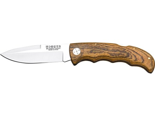 Joker Navaja de caza puño de bocote y hoja 9 cm MOVA, 113 gr, NB20 + tarjeta multiusos de regalo