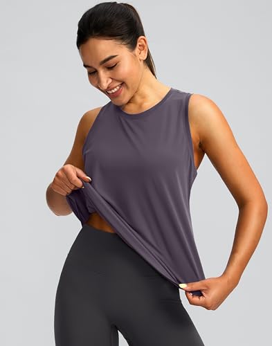 Image of Women's Workout Tops Racerback Athletic Tank Tops Sleeveless Loose Fit Yoga Running Gym Shirts for Women
