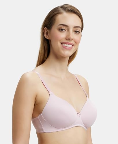 Image of Jockey 1819 Women's Wirefree Padded Microfiber Nylon Elastane Stretch Full Coverage Multiway Styling T-Shirt Bra with Magic Under Cup