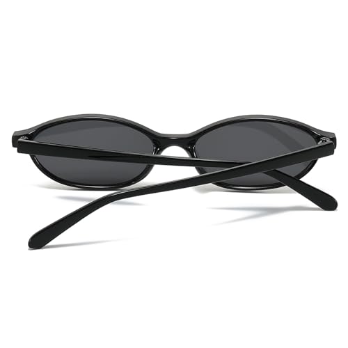 Retro Oval Sunglasses for Women Men Chic Small Narrow 90s Glasses Cat Eye Y2K Shades Trendy Sunnies 5