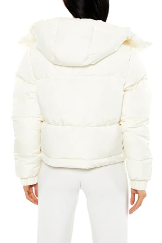 Cozy Vibes: Forever 21 Cream Hooded Drawstring Puffer Jacket for Women - Image 5