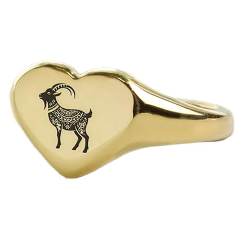 Bague chèvre en forme de cœur argent sterling 925 plaqué or fait main LK_PDR_01043