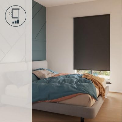 GoodHome Store Enrouleur occultant sans perçage Boreas 2 Noir 160 x 240 cm