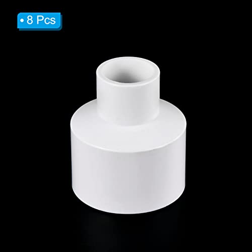 PATIKIL PVC Reducer Pipe Fitting 40mm to 20mm ID, 5 Pack Straight Coupling Adapter Connector, White - Image 3