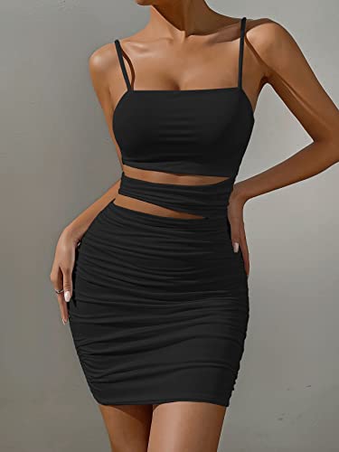 Summer Bodycon Slip Dress: Women’s Sexy Hollow Out Strap Spaghetti Outfits - Short Party Dress for Club Wear 225213