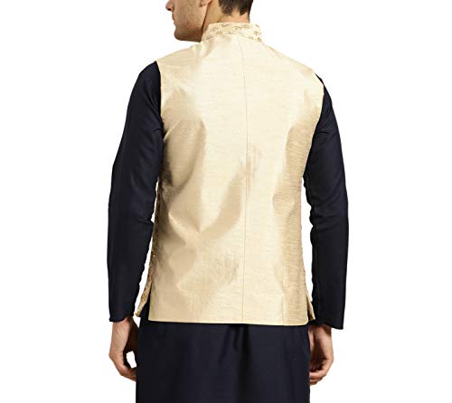 Sojanya (Since 1958 Men'S Silk Blend, Embroidered Nehru Jacket2