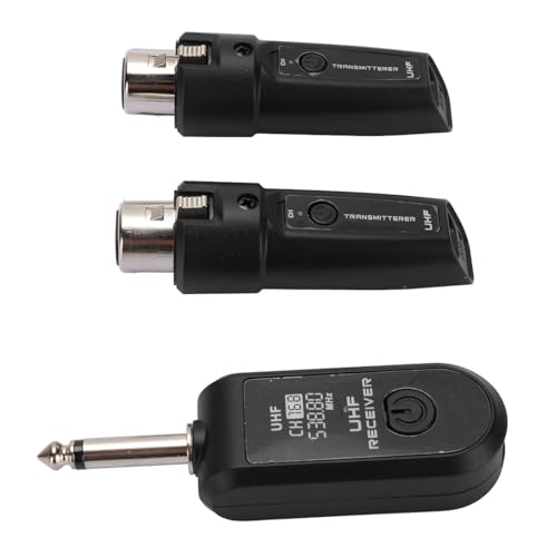 Sistema Inalámbrico de Micrófono UHF con Adaptador XLR, Transmisor y Receptor, Alcance de 90 pies, Retraso de 3 ms, 4-5 horas de batería recargable, para micrófonos dinámicos, mezcladores e instrumentos miniatura 3