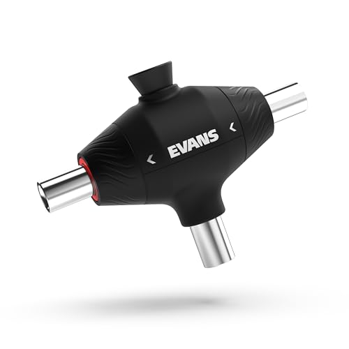 Evans Pull Cord Drum Key - Fully Mechanical Three Head Drum Key - Keys for Tuning Drums - Drum Accessories - Drummer Gifts