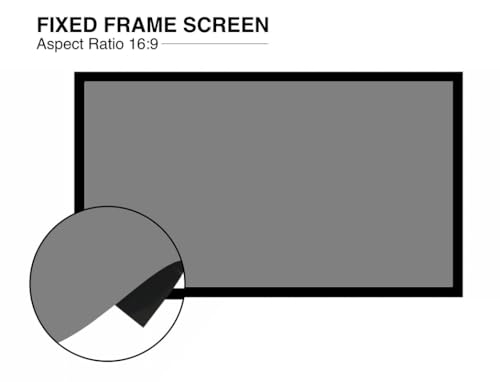 Image of Fixed Frame Projector Screen 16:9 Aspect Ratio, 1.5 Gain Active 3D 4K Ultra HD Projection Screen for Classroom, Office & Home Theater (ALR Crystal 4K, 133 Inch)