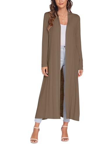 Image of Bluetime Women Floor Length Open Front Cardigan