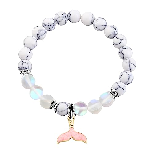 FUSTMW Fish Tail Bracelet Fish Lover Gift Beach Tail Jewelry Whale Dolphin Tail Charm Bracelet Ocean Fish Theme Gift2