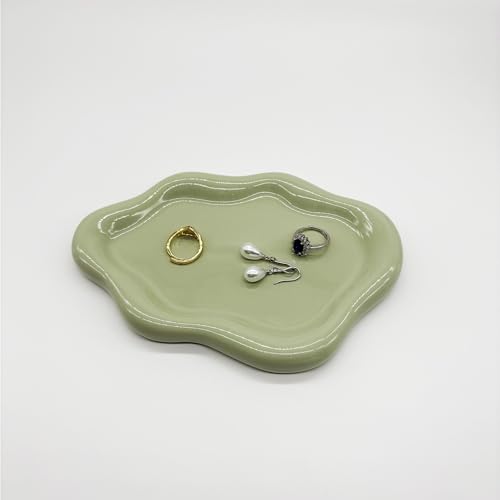 Small Trinket Dish Jewelry Tray for Women, Cute Ceramic Cloud Tray, Jewelry Ring Holder Dish for Keys, Candles, Perfume, Vanity Nightstand Decor Jewelry Plate Bowl, Friendship Birthday Gifts for Mom by BESSKON - Used condition - Image 7