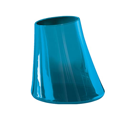 GEDY Flou Portaspazzolini Turchese, Misure e peso prodotto: 11,2X10,2X10,2 CM & 0,145 KG, Realizzato in Resina Termoplastica, Porta Spazzolini Bagno Design di Carallo Grandis, 2 Anni di Garanzia