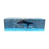 BACALYSO | シロナガスクジラ サメ イルカ フィギュア 鯨類 魚 海洋動物 立方体 台座付き LEDライト コレクター ギフト 樹脂 可愛い 完成品 プラモデル お祝い おもちゃ インテリア オリジナル プレゼント 置物 模型 (ザトウクジラと女性潜水士)