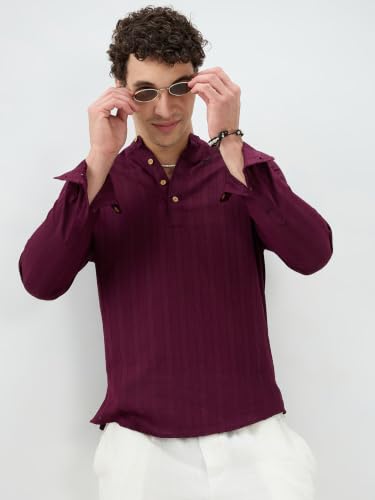 Image of VASTRADO Wine Ladder Striped Evening Kurta MK8605A