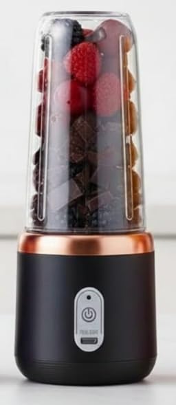 Portable Personal Blender, USB Rechargeable, Black with Rose Gold, Smoothie Maker for Fruits-image-34