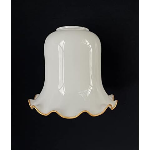 Bell Gold line White Clip on Replacement Glass lamp Shade Ceiling Wall Light Cover