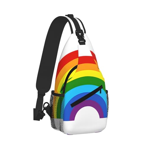 Rainbow Print Print Cross Chest Bag Diagonally - High-Capacity For Short Trips, Work, And Daily Use2
