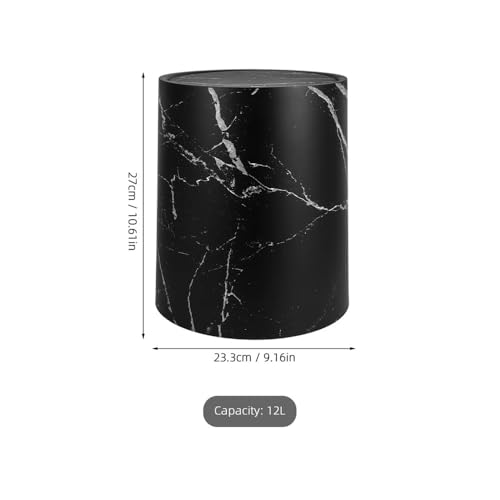 Caneca de basura con tapa oscilante 12 litros negra miniatura 2