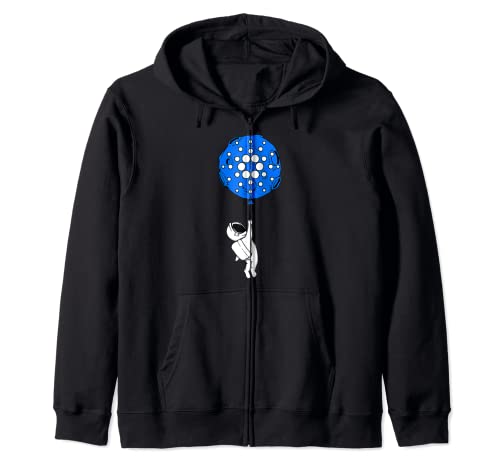 Cryptocurrency funny ada cardano to the moon hodl space man zip hoodie