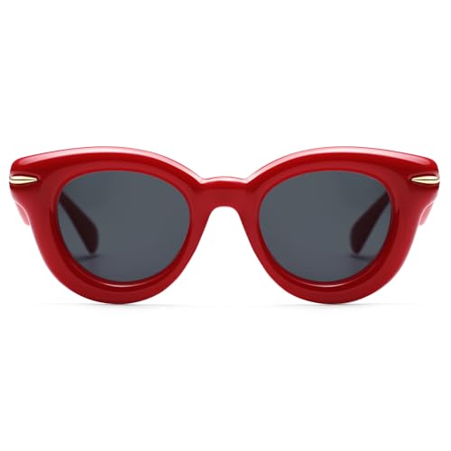 Cute Round Sunglasses for Women Men Trendy Chunky Thick Inflated Shades AP3695
