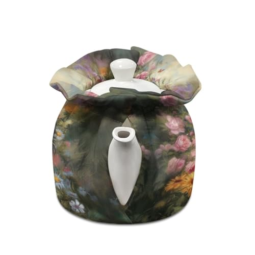 Image of Xoenoiee Chihuahua Butterfly Vibrant Floral Pattern Tea Cozy Tea Pot Cover Insulation Tea Cosy Teapot Dust Cover Teapot Warmer for Home Kitchen Teapot Covers