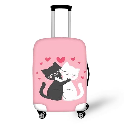 Image of Mumeson Cartoon Cat Luggage Covers Suitcase Protector Zipper Closure Suitcase Baggage Cover 18-32 inch Elastic Protect Luggages Protective