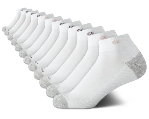 Image of Calvin Klein Womens Quarter Socks - 12 Pack Soft Cushioned Athletic Ankle Socks for Women for Running and Workout