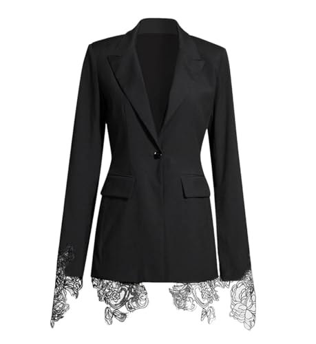 Veste manches longues brodée blazer patchwork fluide style tunique