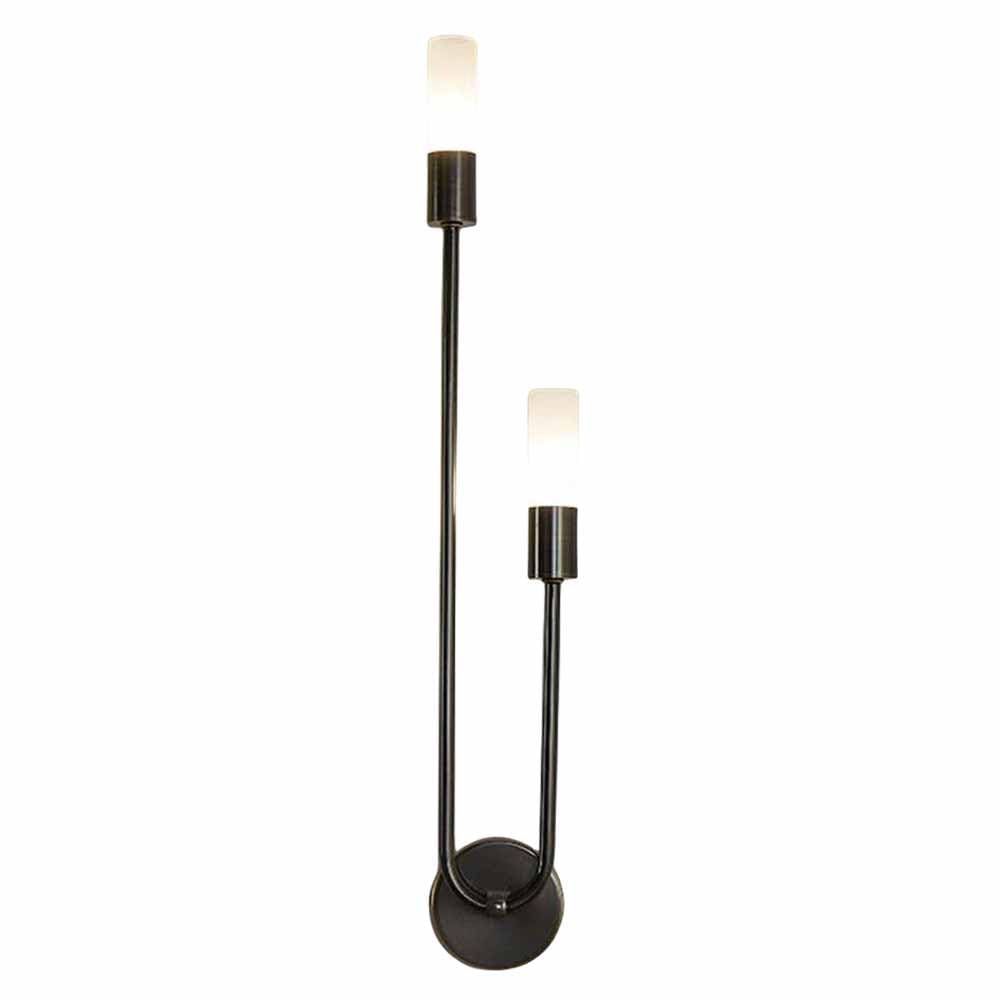 TRIVIDHA Nordic 2-head Wall Sconce Bedroom Gold Black Art Design Wall Light For Living Room U Shape Design Wall Sconce With Acrylic Shade For Bathroom Hallway Dining Room