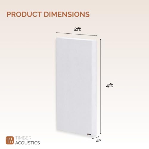 Image of Timber Acoustics | Sound Absorption Panels | Rockwool | Pine-wood | Room Acoustics & Soundproofing | 2' x 4' x 2 inch [SET OF 2] NRC > 0.90 (White)