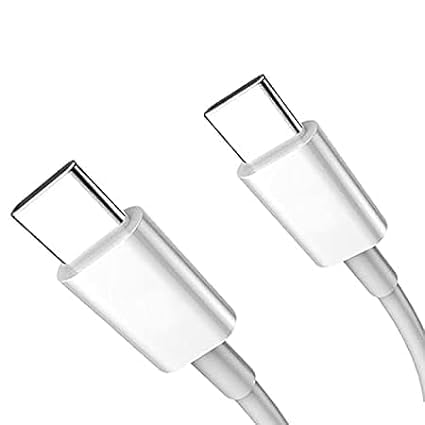 Image of Original 25Watt Fast Charging Type C to C Cable for Sam Sung Galaxy M50 / M51 / M51s / A21 / M10s / M40 / A51 / S21 /S21 Ultra /S20 /S20+ /S20 Ultra /Note 10,20 /Note 20 Ultra /Note10+ (Only Cable)-White (VIP-135)