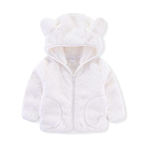 Baby Girls Boys Fleece Teddy Coat Bear Ear Hooded Jacket Zip Up Winter Warm Cute Jackets Toddler Kids Dinosaur Jacket