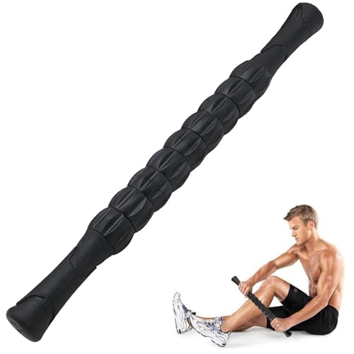 Muscle Roller Stick, Body Massage Sticks Tools for Athletes, Back Leg Calf Massage Sticks, Massager Tool for Reducing Muscle Soreness, Loosing Tightness and Soothing Cramps (Black)
