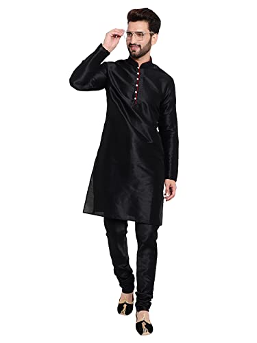 Image of HUZUR Mens Silk 6 Loop Kurta Pajama