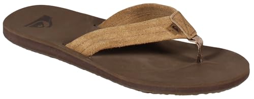 Image of Quiksilver Carver Suede Flip Flops for Men, Arch Support Athletic Mens Sandals, Thong Mens Slides