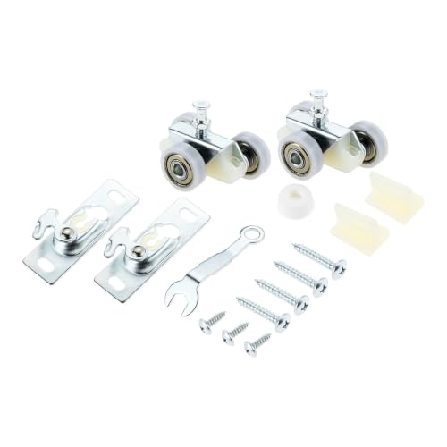 Home Furnishings 2Pcs Kit de Herrajes para Puerta Corredera de Bolsillo con Ruedas y Tornillos Capacidad 200lbs miniatura 4